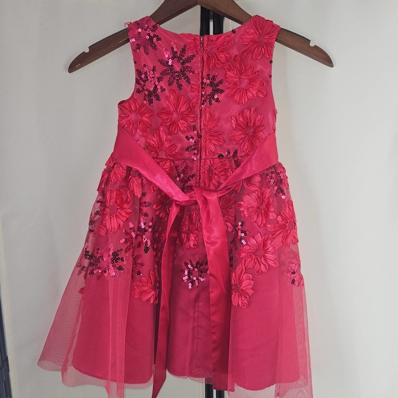 Rare Edition Fuschia Magenta Pink Girls Christmas Valentine's Dress  Ribbon 4T - Picture 9 of 12